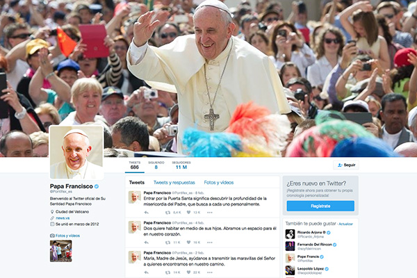 Papa Francisco tiene más de 10 millones seguidores en Twitter