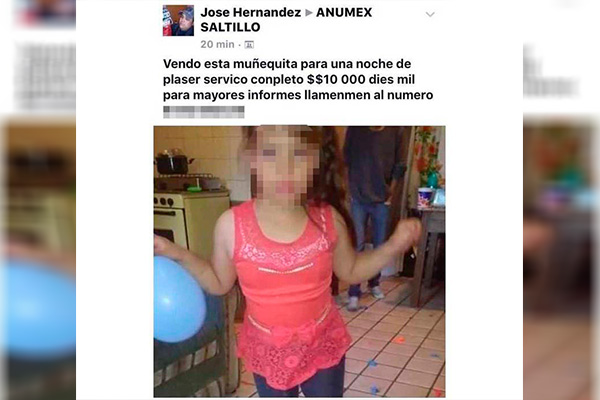 En Coahuila investigan anuncio de redes sociales por trata de menor