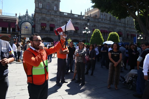 Ayuntamiento efectuó simulacro de evacuación en caso de sismo