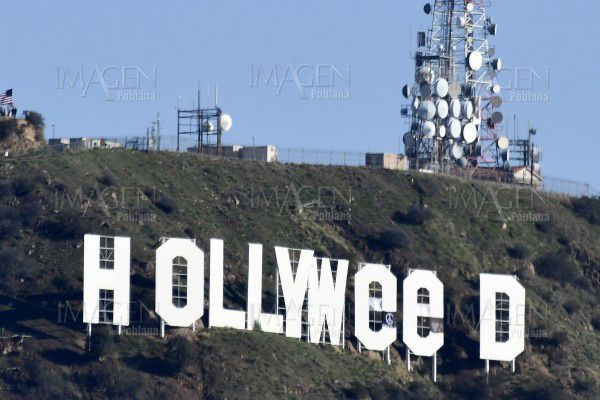 Vandalizan letrero de Hollywood: lo cambian por “Hollyweed”