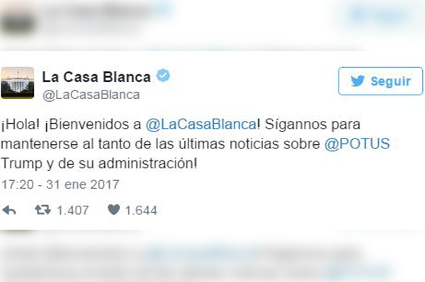 Lanzan cuenta de Twitter de la Casa Blanca en español