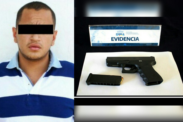 Detienen a sujeto por portación de arma de fuego sin licencia