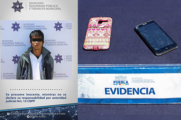 Detiene policía a sujeto que despojó de su celular a una menor