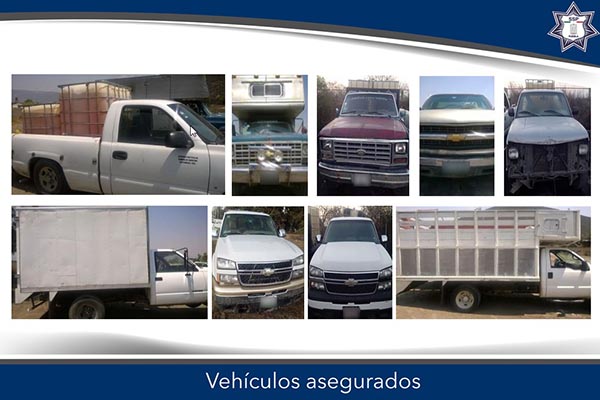 SSP aseguró 9 vehículos para traslado ilegal de hidrocarburo