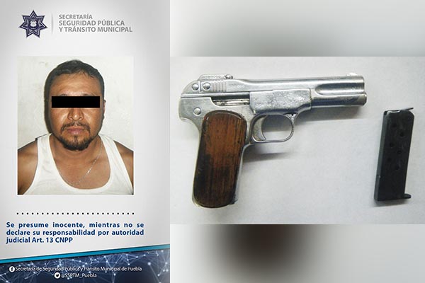 Detienen a sujeto en posesión de dos armas de fuego sin licencia