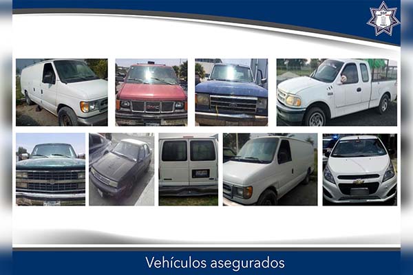 Policía aseguró 7 vehículos que trasladaban hidrocarburo robado