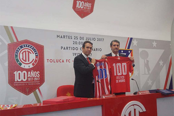 Toluca hace oficial partido del centenario ante Atlético de Madrid
