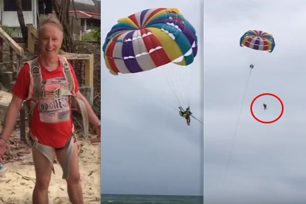 Grabó la muerte de su esposo mientras practicaba “parasailing”