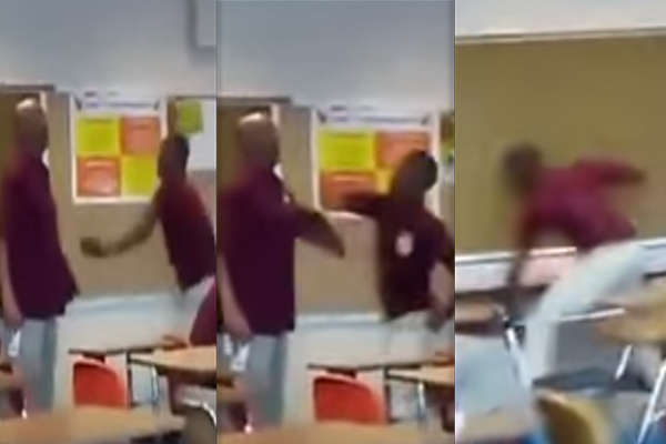 Alumno fue detenido por vapulear a su profesor en plena clase