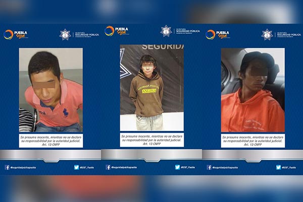 Policía Estatal aseguró a tres maleantes por asalto