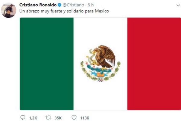 Real Madrid y CR7 se solidarizan con México tras el terremoto