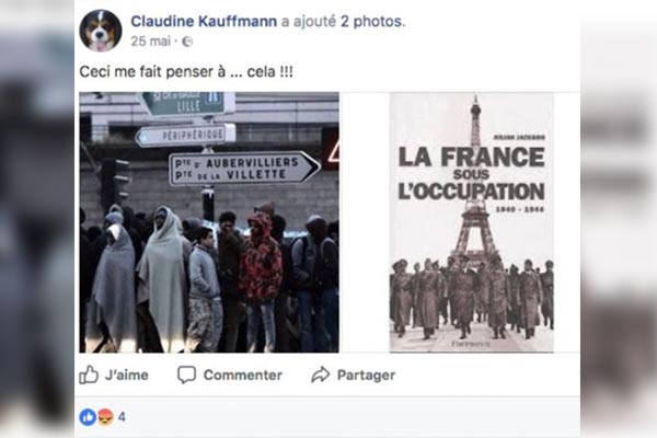 Senadora ultraderechista francesa compara a migrantes con nazis
