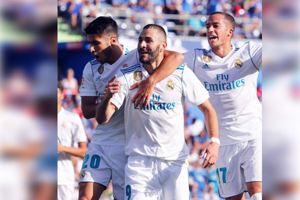 Real Madrid vence 2-1 al Getafe y se acerca más al líder Barcelona