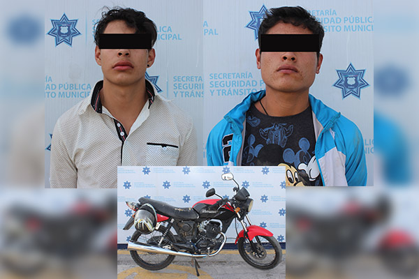 SSPTM recupera motocicleta robada; hay dos detenidos