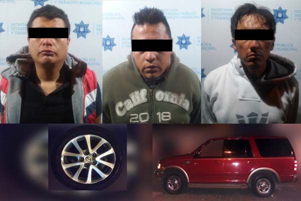 Caen tres maleantes dedicados al robo de autopartes
