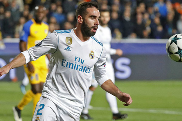 UEFA desestima apelación del Real Madrid y Carvajal se perderá partido