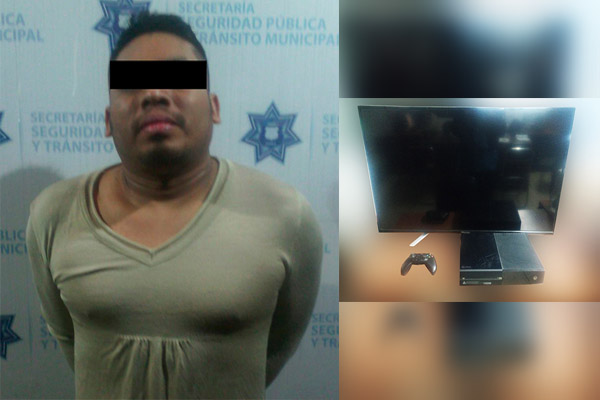 Se metió a robar pantalla y consola a una casa; fue detenido