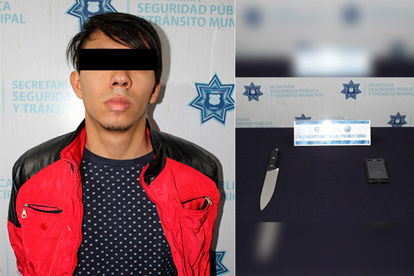 Policía Municipal detiene a sujeto que asaltó a taxista