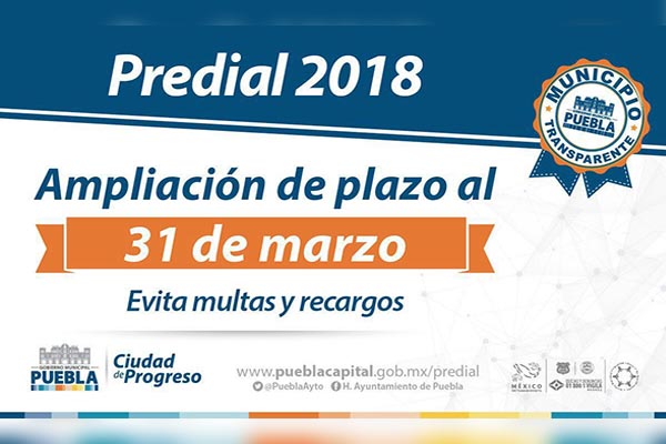 Amplían hasta el 31 de marzo plazo para pago de predial