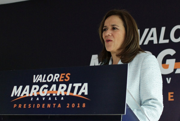 Margarita Zavala impugna topes a financiamiento privado de independientes