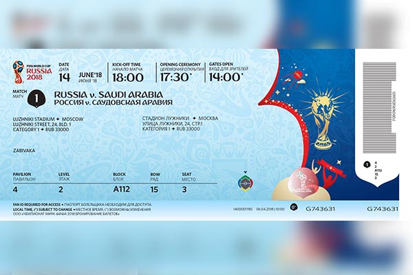 FIFA presenta el diseño de boletos de Copa del Mundo Rusia 2018