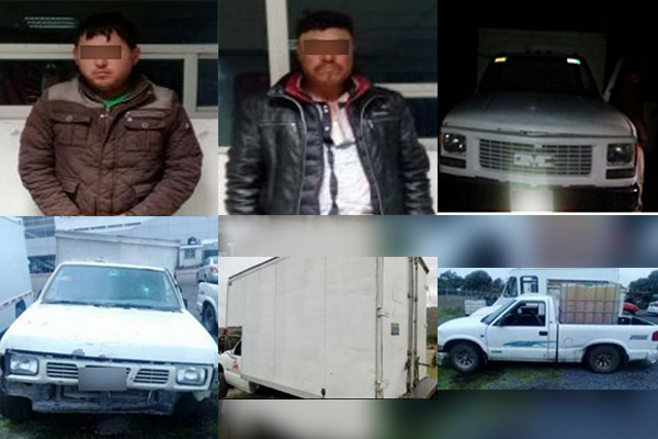 SSP decomisó cuatro vehículos y aseguró a dos ladrones de combustible