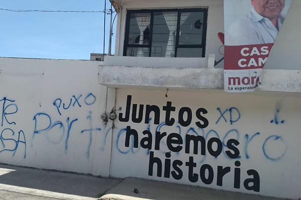 Dañan casa de campaña de candidato a diputado por Morena