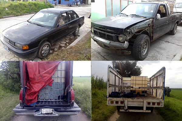 Ejercito asegura vehículos y combustible robado