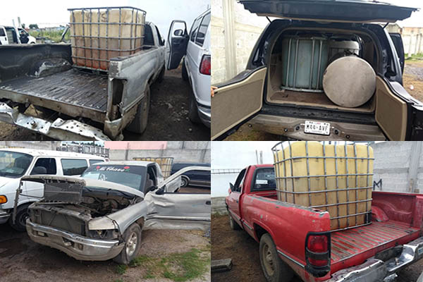 Ejército asegura automóviles, contenedores y combustible robado