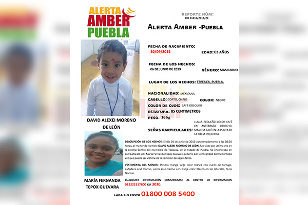 Activan Alerta Amber para localizar a un menor