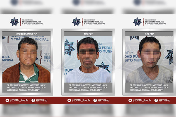 Detuvo la Policía Municipal a tres asaltantes de transeúntes