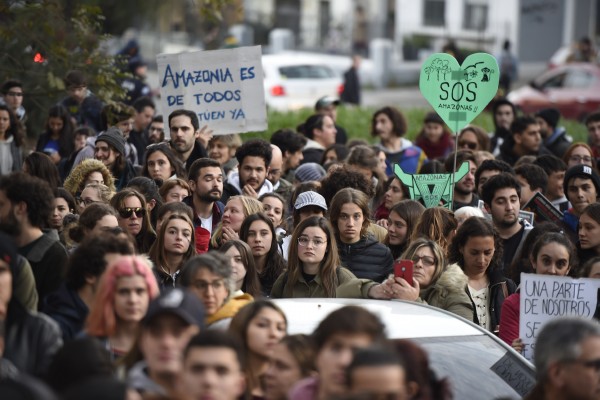 “Bolsonaro Ecocida”: países sudamericanos protestan