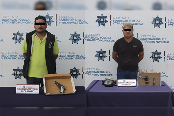 Detenidos por portación de arma de fuego sin licencia