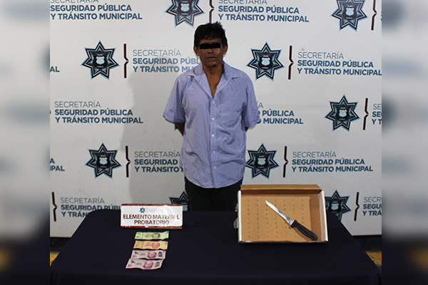 Maleante detenido por robo a tienda Oxxo