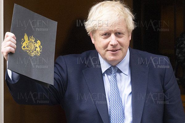 Protesta en Mánchester contra Boris Johnson y su partido conservador