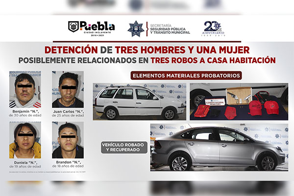 Tienen en su “palmarés” al menos 3 robos a casa habitación