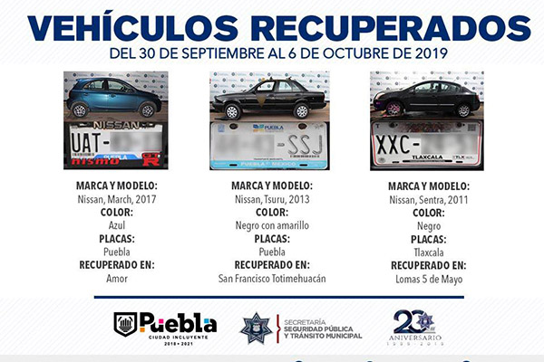 Recuperaron fuerzas municipales cinco vehículos con reporte de robo