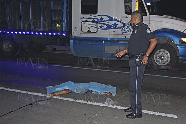 Lo atropellan y destrozan al cruzar la Puebla-Orizaba
