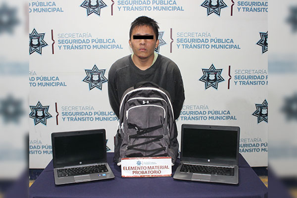 Cae ladrón de autopartes que se llevaba también dos laptops