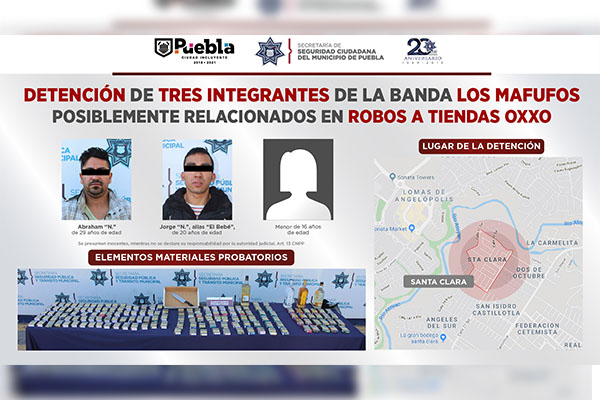 Detenidos tres de la banda de “Los Mafufos”, asaltantes de Oxxos