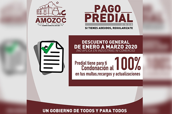 Amozoc lanza campaña para descuentos en predial