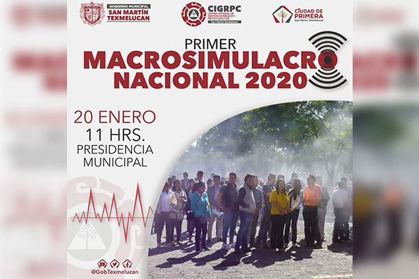 San Martín Texmelucan se suma al Macrosimulacro Nacional 2020