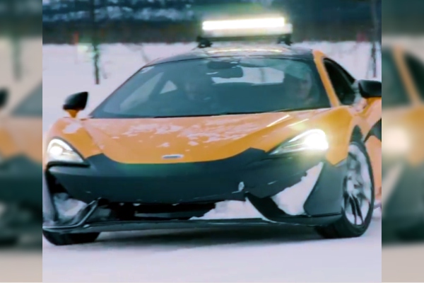 Beckham se divierte derrapando un súper auto sobre la nieve