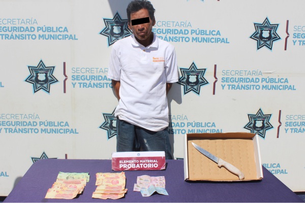 Policía municipal detiene a asaltante reincidente