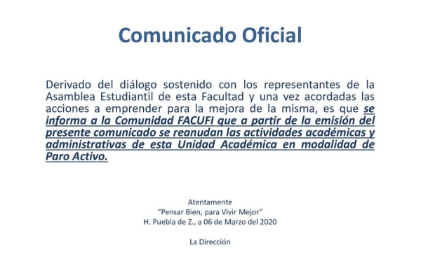 Levantan paro en Cultura Física de la BUAP
