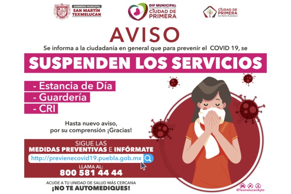 Ayuntamiento de Texmelucan se suma a la jornada nacional de sana distancia