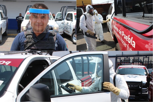 Empresa dona desinfección de patrullas y material de protección a policías