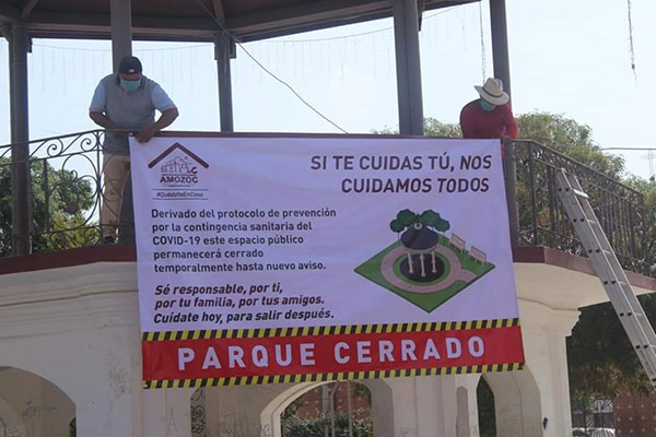 Cierran parques y espacios deportivos en Amozoc por COVID-19