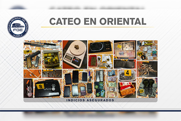En cateo, Fiscalía aseguró droga, cartuchos, armas y dinero