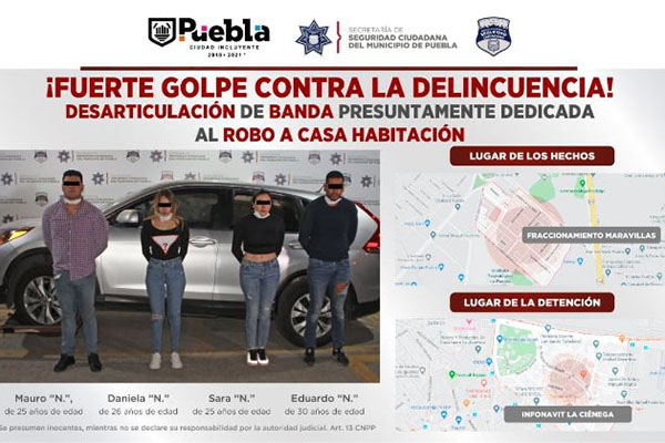 Policía Municipal desarticula banda que operaba en ocho estados